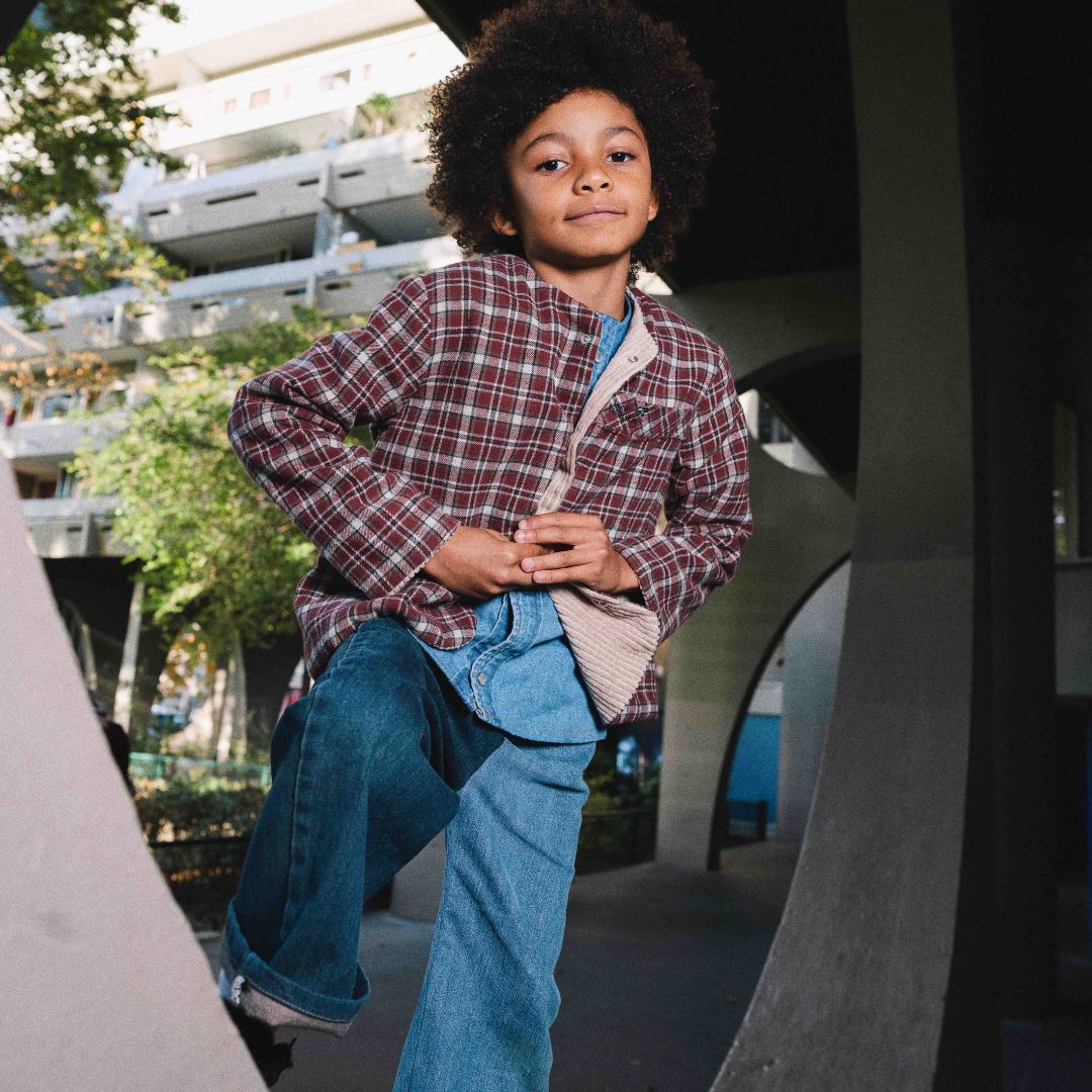 VESTE EDEN BORDEAUX VELOURS LISSE 6-8 ANS