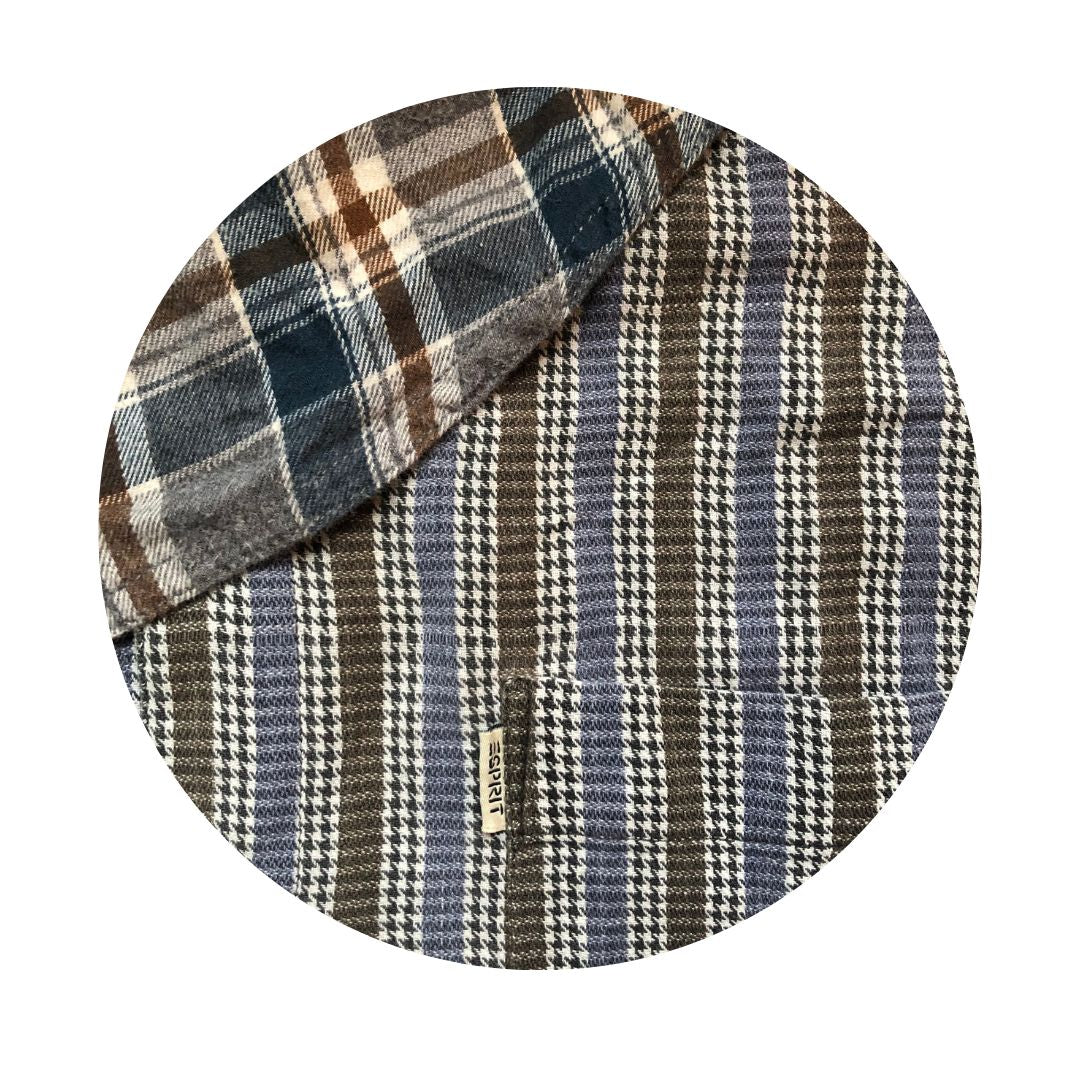 Blouse Folk Carreaux Bleu