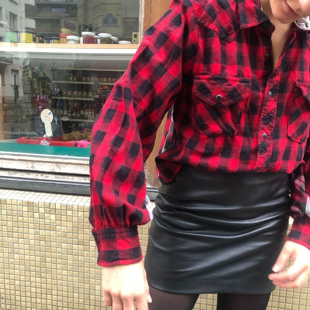 Chemise Elvis carreaux Jaune/Brun