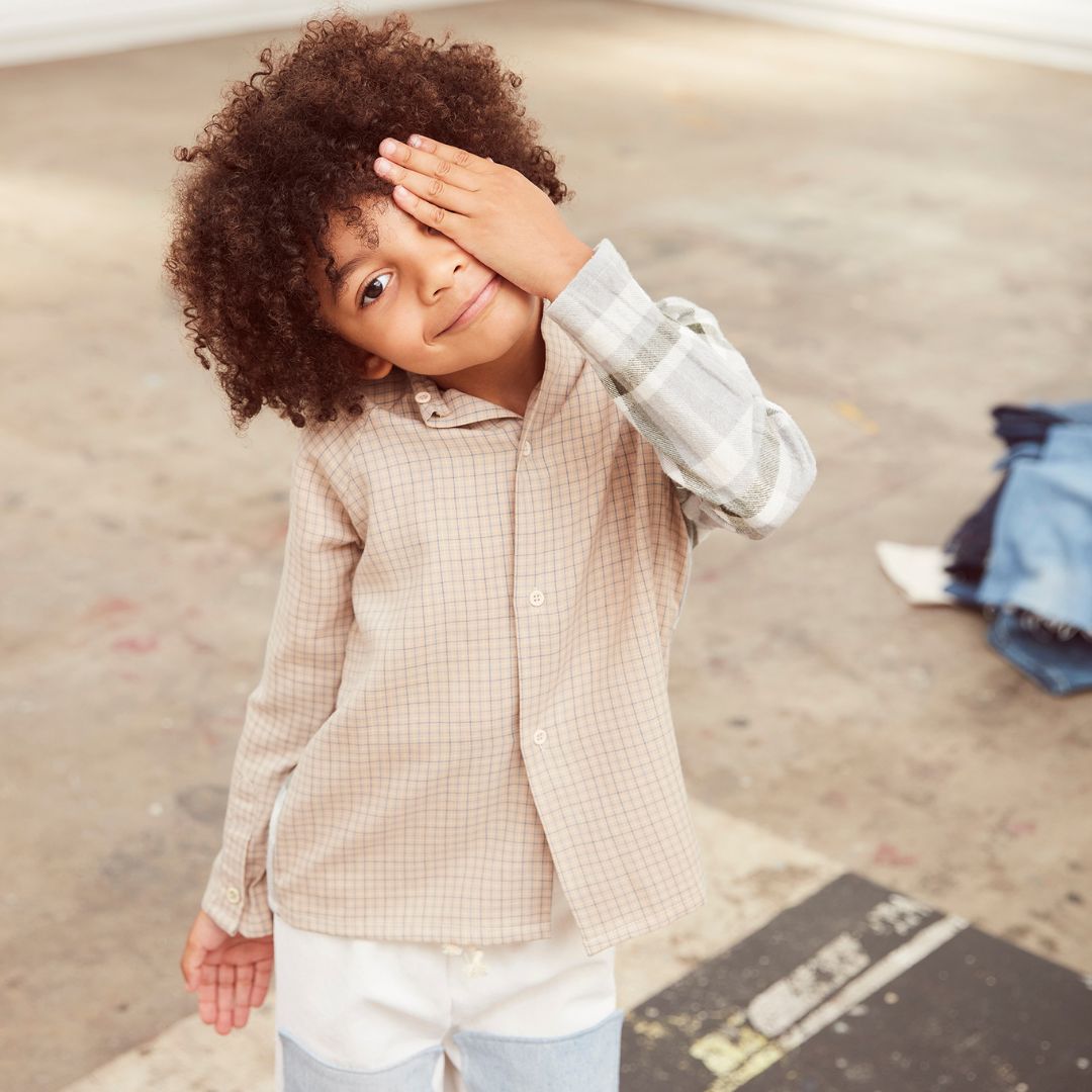 BLOUSE NOA GRIS NAVY 6-8 ANS