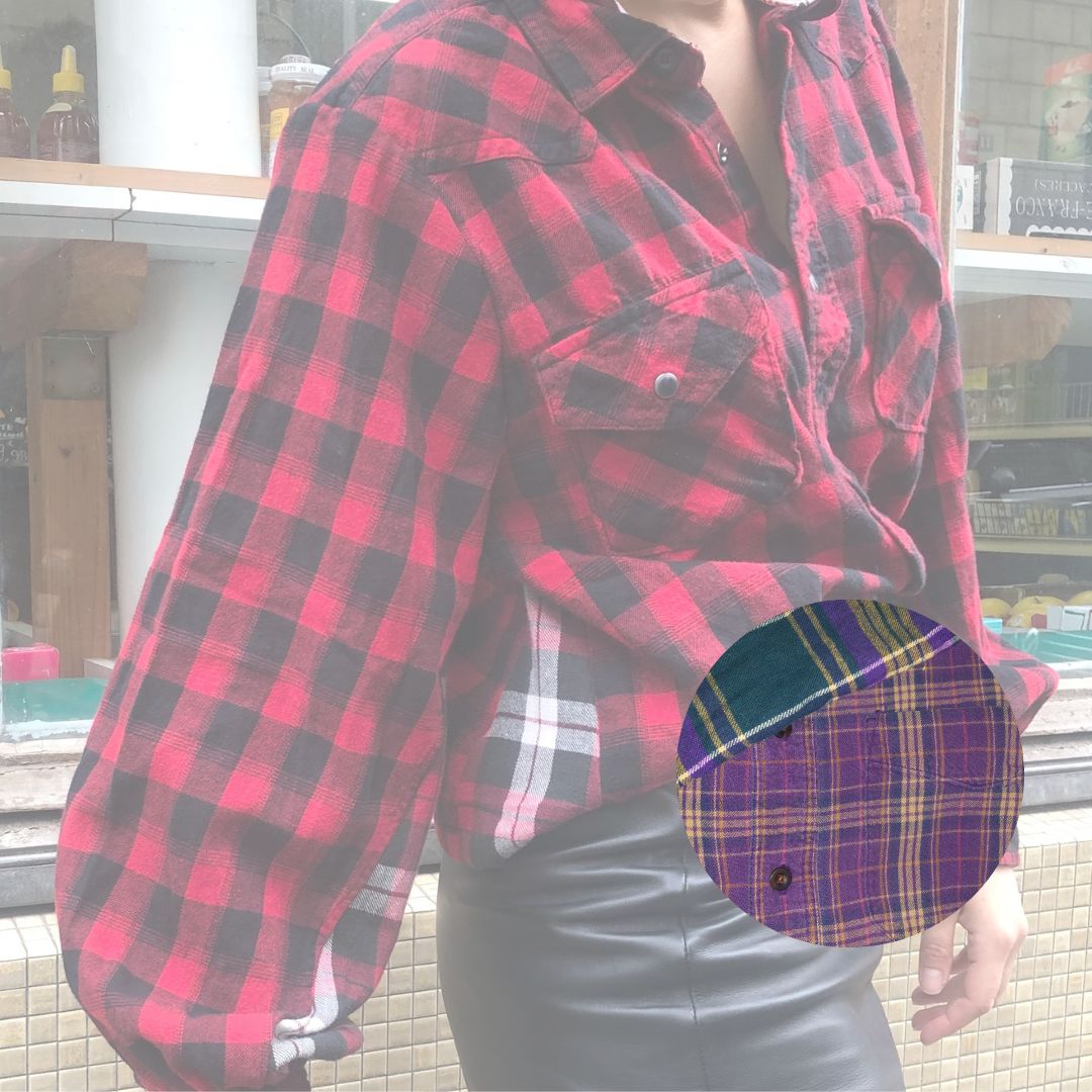Chemise Elvis carreaux Mauve