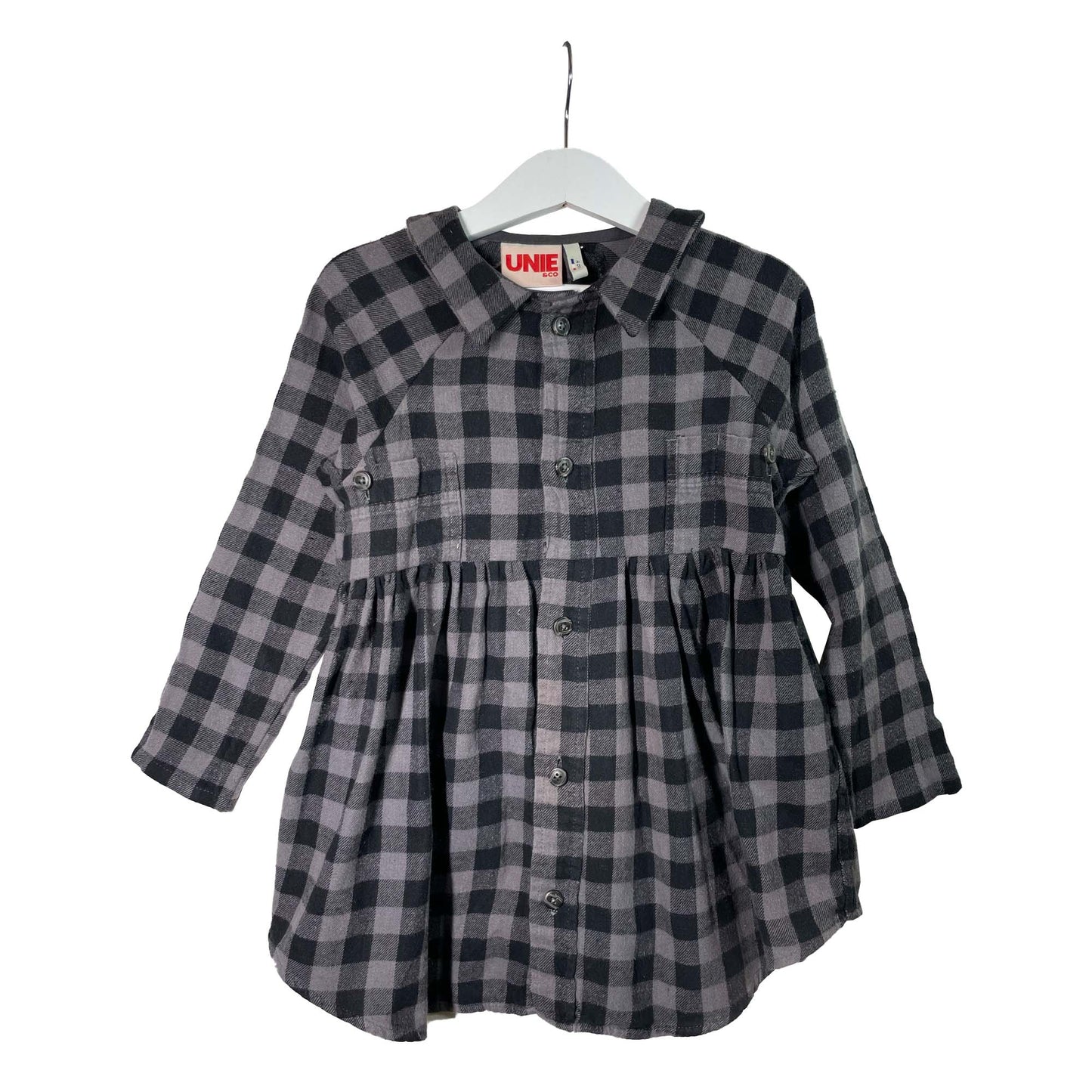 Imparfaite Robe Jane Carreaux Gris Noir 2 ans
