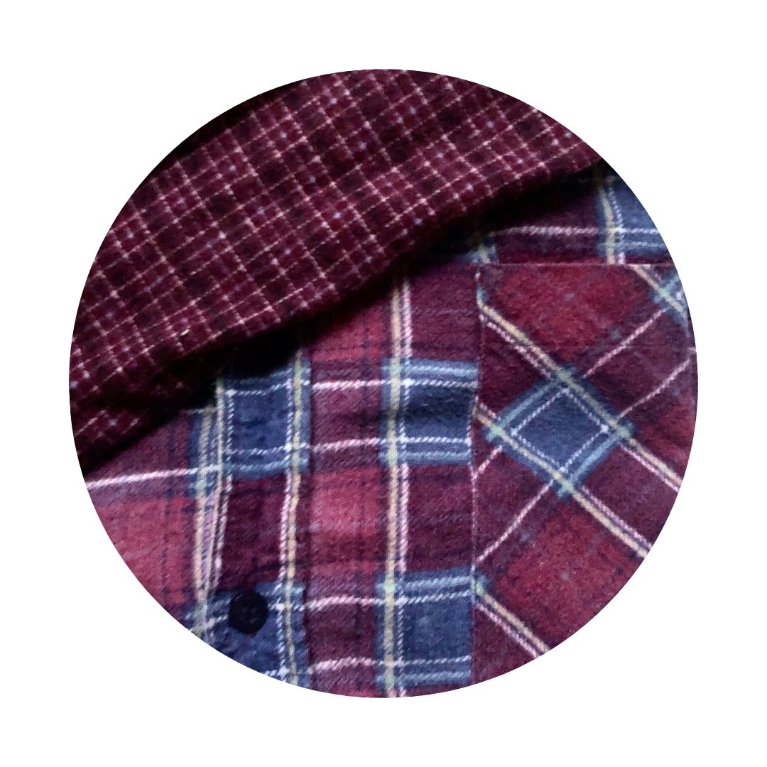 Blouse Folk Carreaux Bordeaux