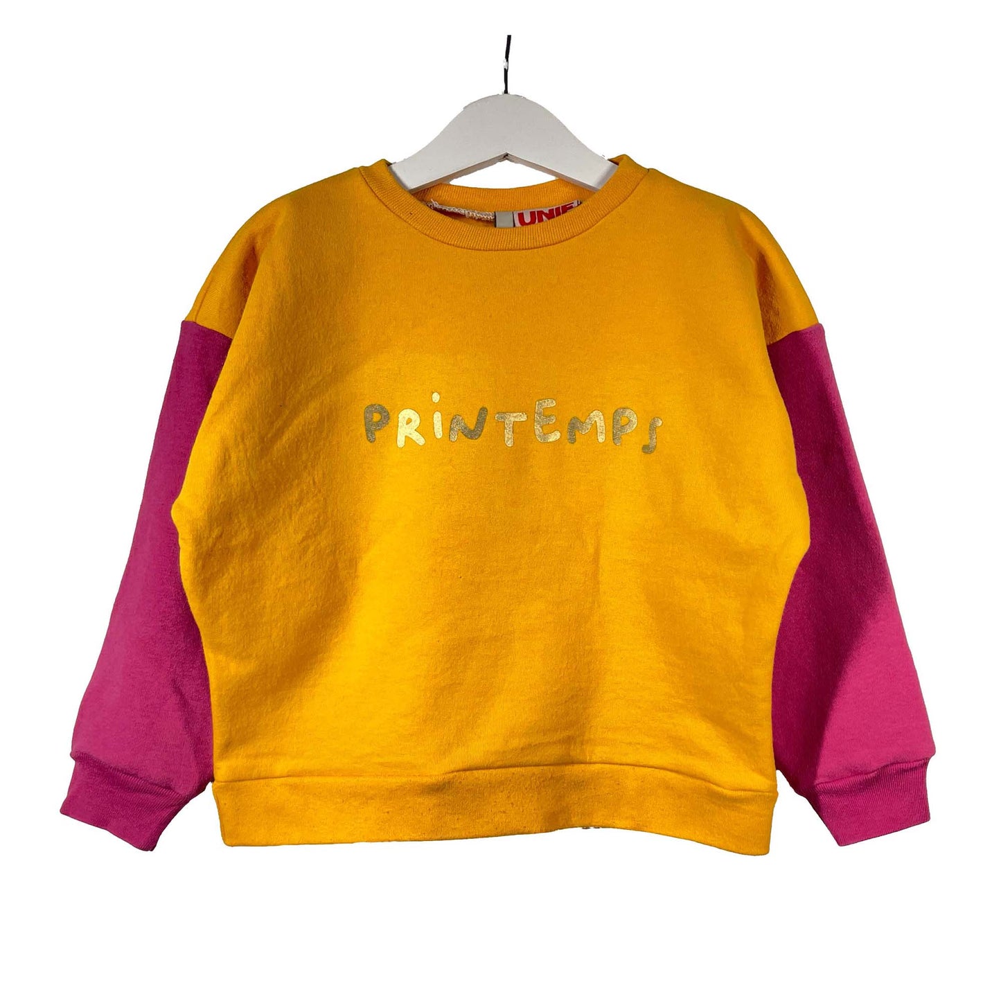 SWEAT PRINTEMPS MANGUE FRAMBOISE 6-8 ANS