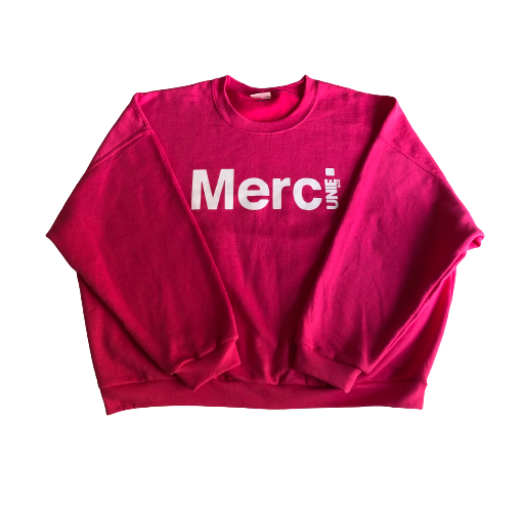 SWEAT MERCI FEMME ROSE