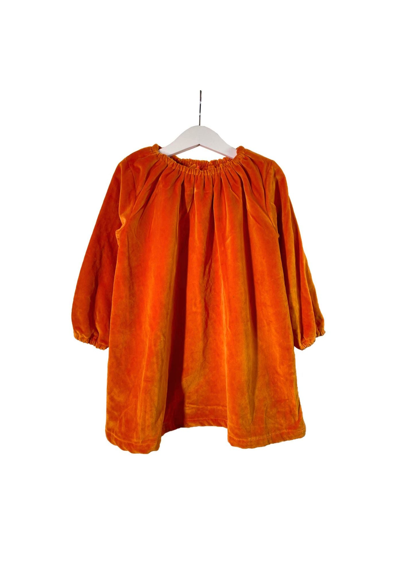 ROBE NINA VELOURS ORANGE 4 ANS